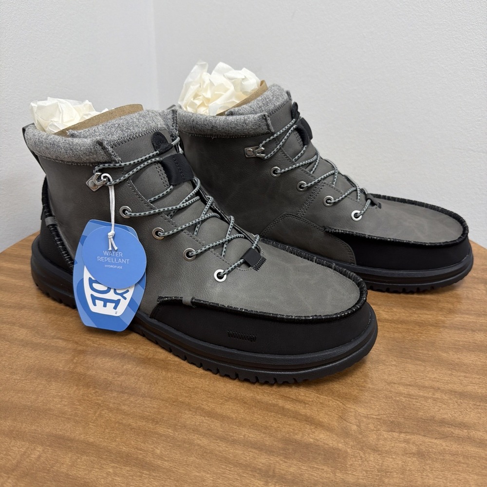 Hey Dude‎ Men's Bradley Classic Tumbled Granite Grey Size 14 lightweight wool